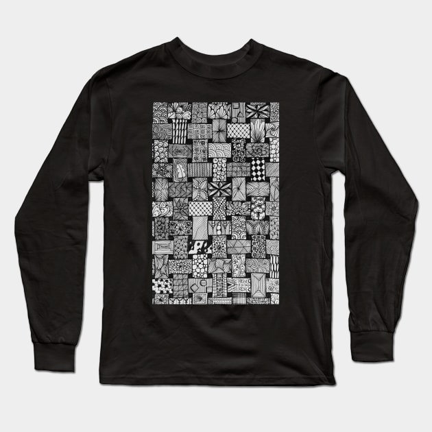 Zentangle Basket Weave Long Sleeve T-Shirt by TheHermitCrab